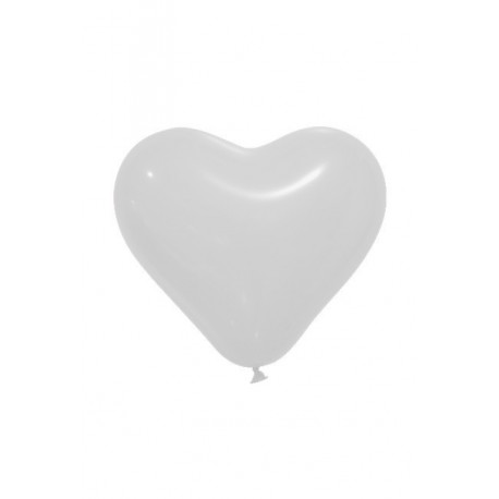 Ballon Coeur Blanc Opaque (x8)